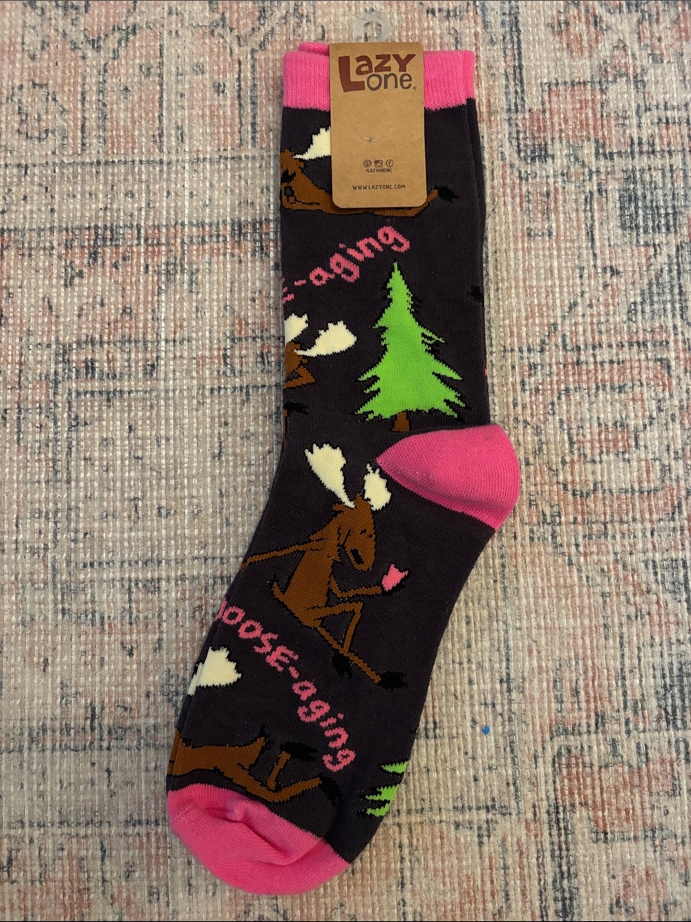 Lazy One Moose Novelty Crew Socks